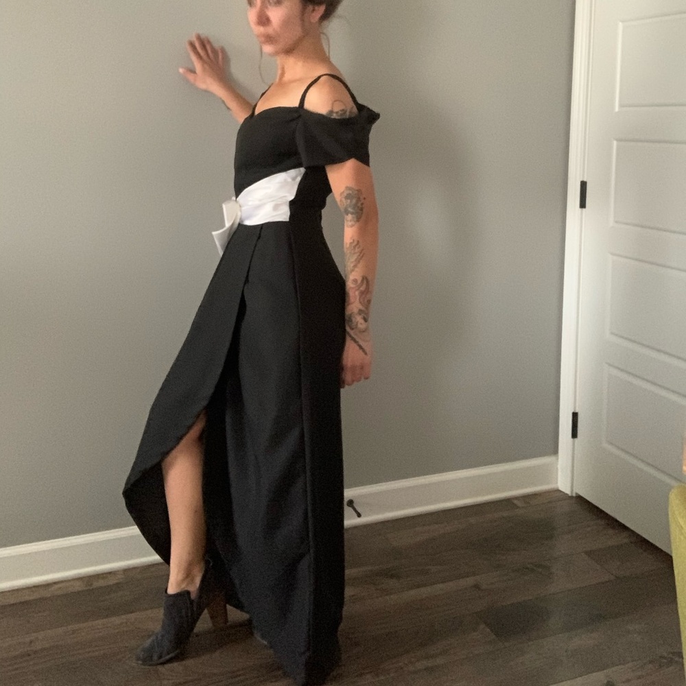 Vintage Black and White Prom Dress - Picture 2 of 8